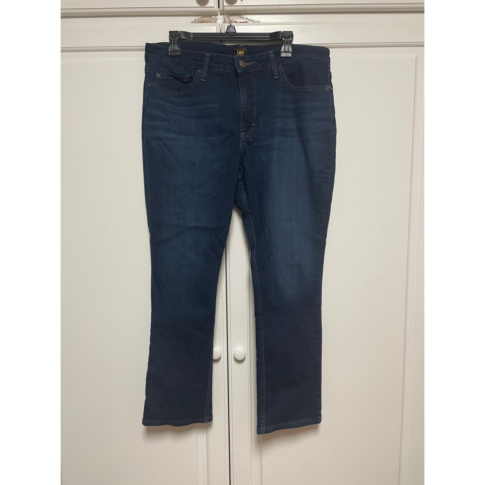 Lee Women's Dark Wash Denim Jeans Straight Leg Premium Quality Comfort Fit
